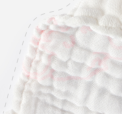 Multilayersの快適な白い綿の綿モスリン毛布180GSM 195GSM