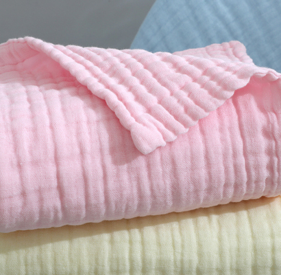 Multilayersの快適な白い綿の綿モスリン毛布180GSM 195GSM