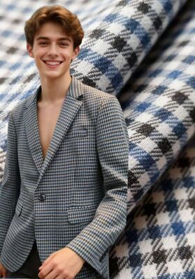 27%ライオン 70%ポリエステル 3%スパンデックス 260gm チェック むくみ耐性 耐久性 滑らかな質感の布