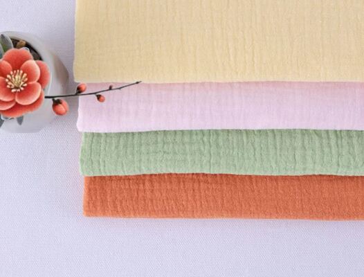 綿 100% 40S ダブルガーゼ生地 (120GSM) 自然な柔らかさ。通気性が良い。リラックスした生活のために作られました。