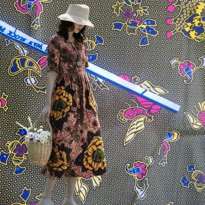 100% 綿 アフリカ ワックス プリント 織物 鮮やかな色彩と高く 摩擦耐性 アンカラとキテンゲ スタイル