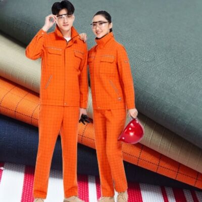 アンチ静的グリッド アンチ・リア 150gm ワークウェア 布 CVC ミックス プロユニフォーム
