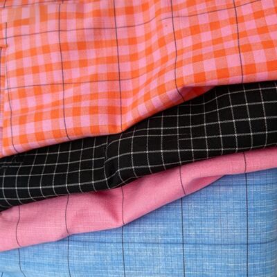 制服用 70% ポリエステル 27% レーヨン 3% スパンデックス 175gsm 先染めチェック生地