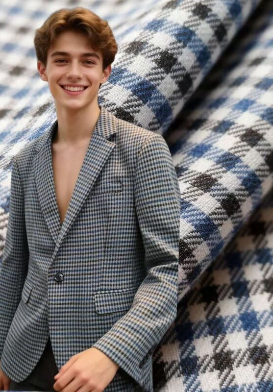 27%ライオン 70%ポリエステル 3%スパンデックス 260gm チェック むくみ耐性 耐久性 滑らかな質感の布