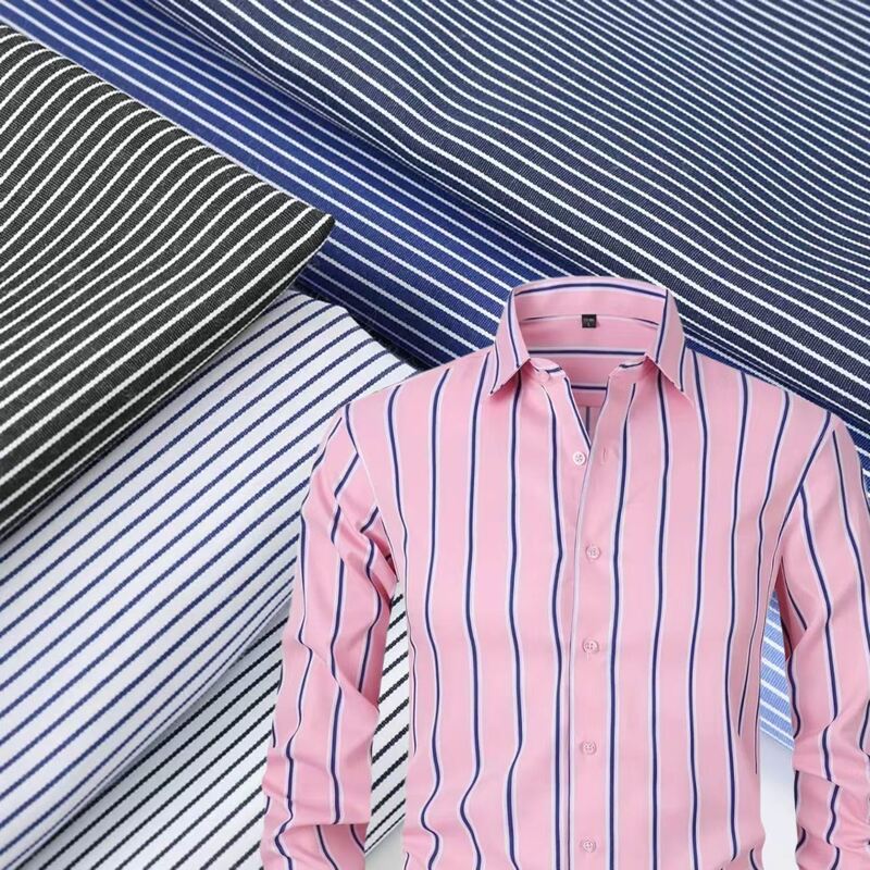 制服シャツ用 耐久性のある綿糸 染色したストライプ織物 110gm