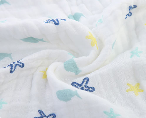 固着の4層の花の綿のガーゼの生地のガーゼのBathタオル57インチ